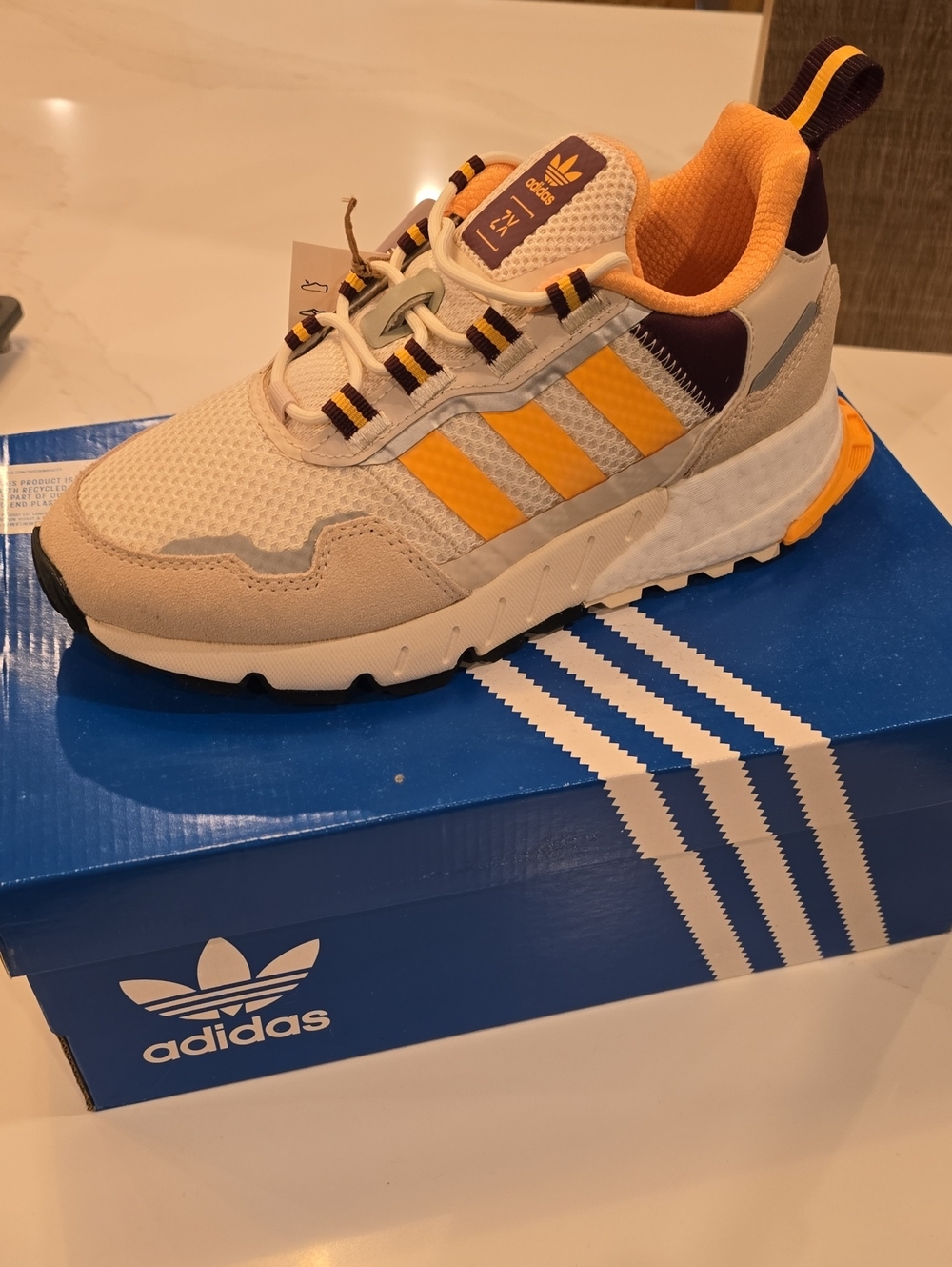 adidas Cream and Orange Athletic Sneakers